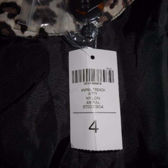 Chicos Animal Trench Kitty Short Trench Coat XXL - Picture 8 of 8